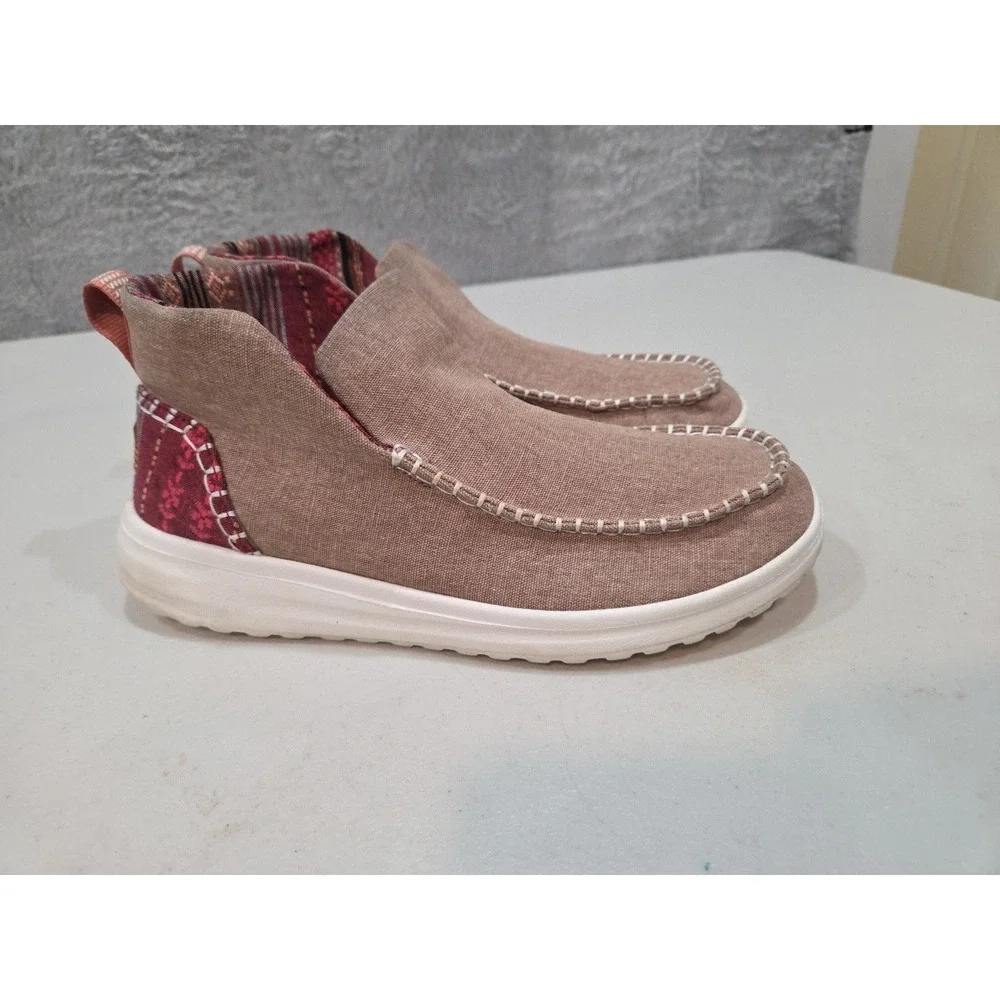 Hey Dude Denny Women's Brown Slip On Comfort Bootie Boots Shoes Size 10 Casual